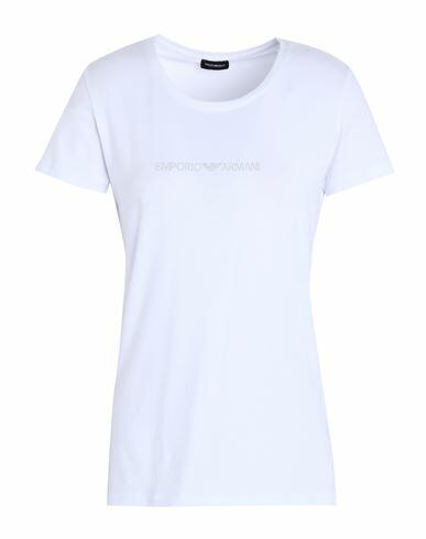 Emporio Armani Loungewear T-shirt Woman Undershirt White Cotton, Elastane Cover