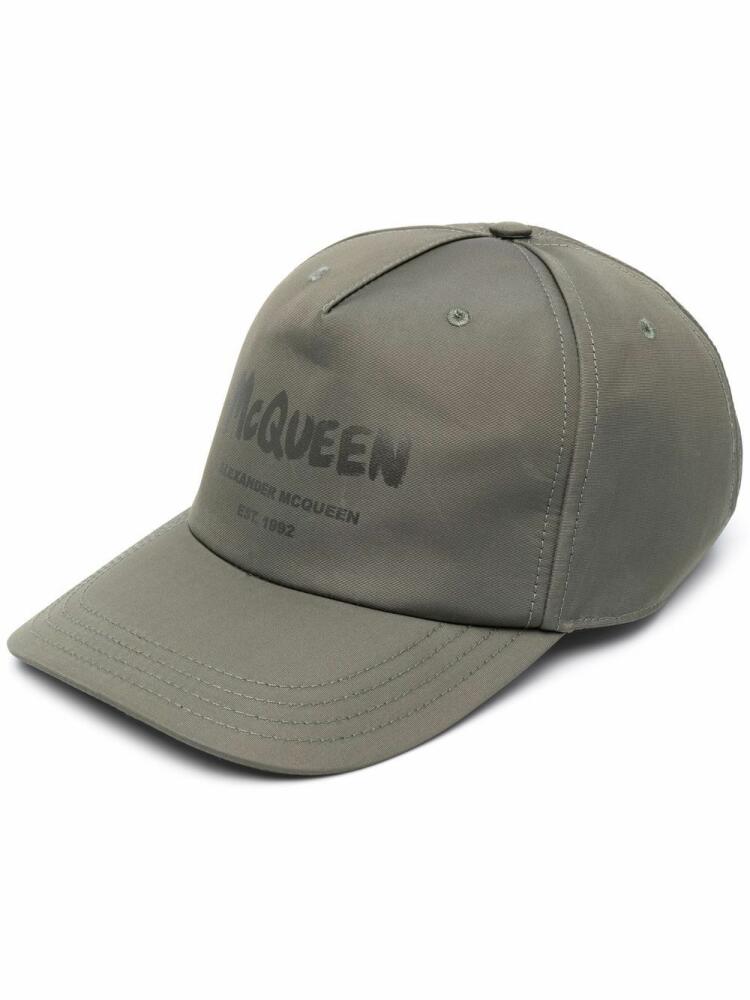 Alexander McQueen logo-printed cap - Green Cover