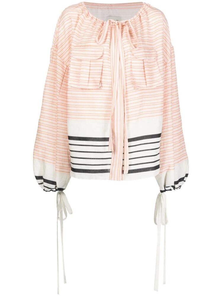 Bambah Aida striped flared blouse - Neutrals Cover