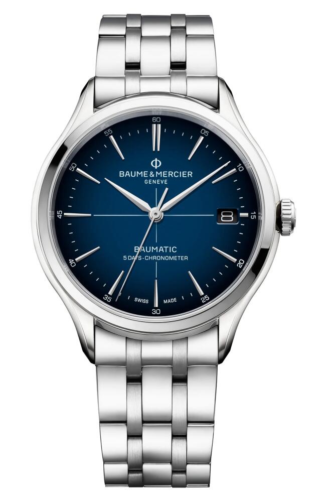 Baume & Mercier Clifton Baumatic 10468 Automatic Bracelet Watch, 40mm in Gradient Blue Cover