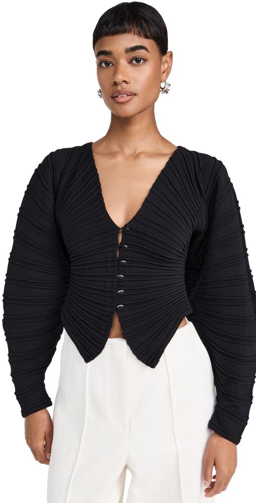 Cult Gaia Blair Knit Cardigan Black Cover