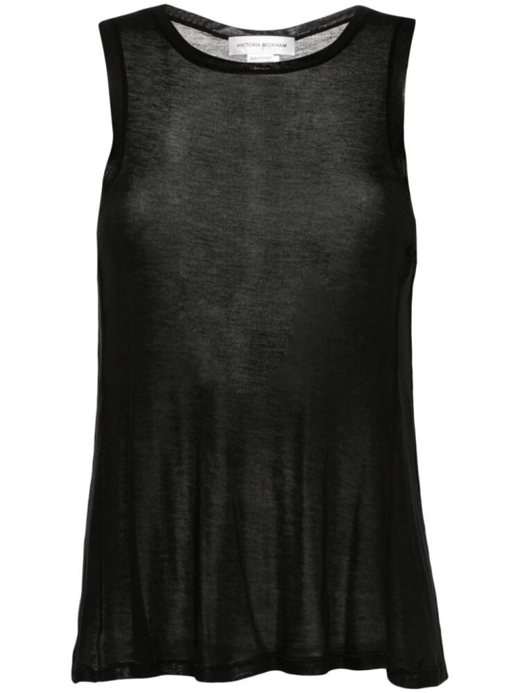 Victoria Beckham mélange lyocell tank top - Black Cover