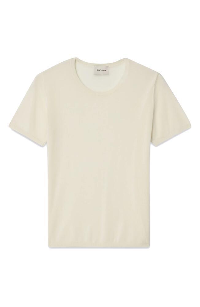 BLK DNM Wool & Silk Short Sleeve T-Shirt Sweater in Off White Cover