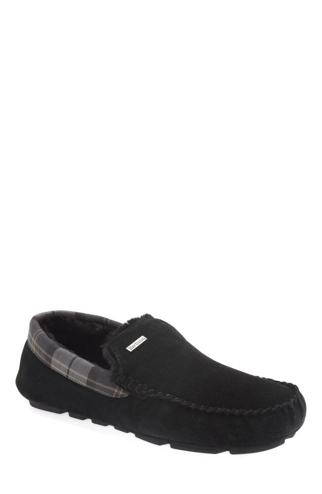 Barbour Monty Slipper in Black Suede Cover