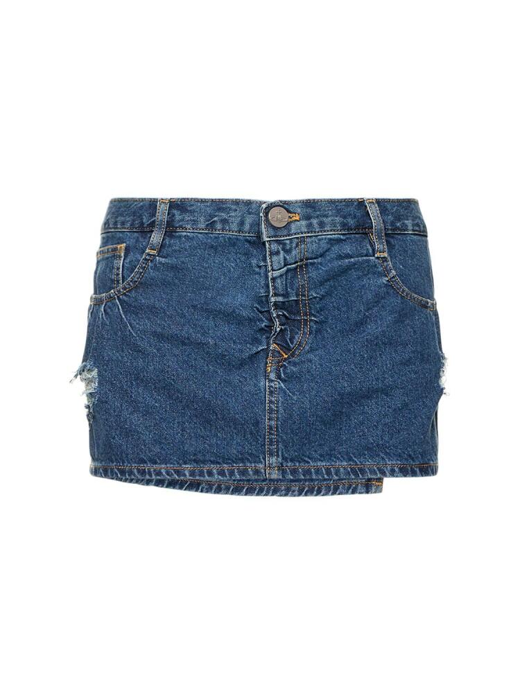 VIVIENNE WESTWOOD Crewe Denim Mini Skirt W/ Orb Logo Cover