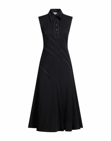 Cedric Charlier Woman Midi dress Midnight blue Cotton, Elastane Cover