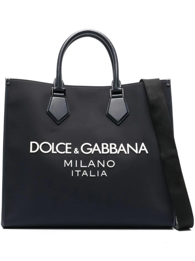 Dolce & Gabbana logo-appliqué tote bag - Blue Cover