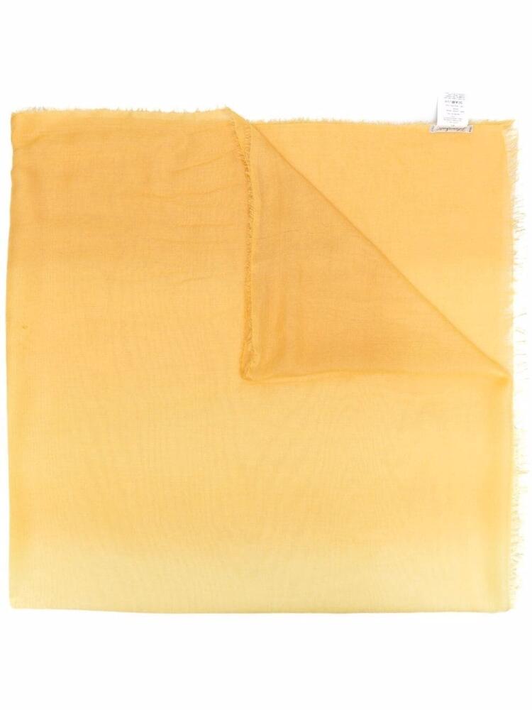 Faliero Sarti fringed-edge scarf - Yellow Cover