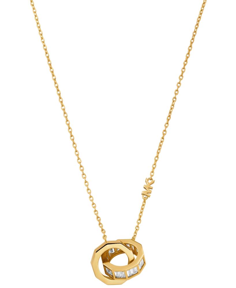 Michael Kors Brass Baguette Interlocking Pendant Necklace - Gold Cover