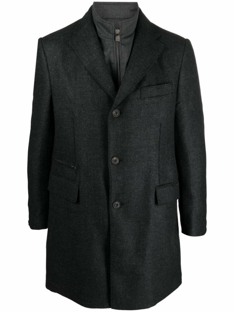 Corneliani single-breasted virgin wool-blend coat - Grey Cover