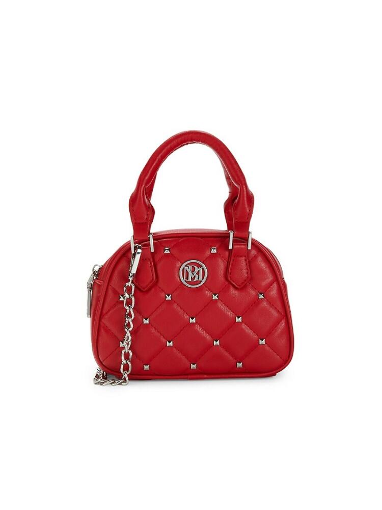 Badgley Mischka Women's Dome Studded & Quilted Convertible Top Handle Bag - Red Cover