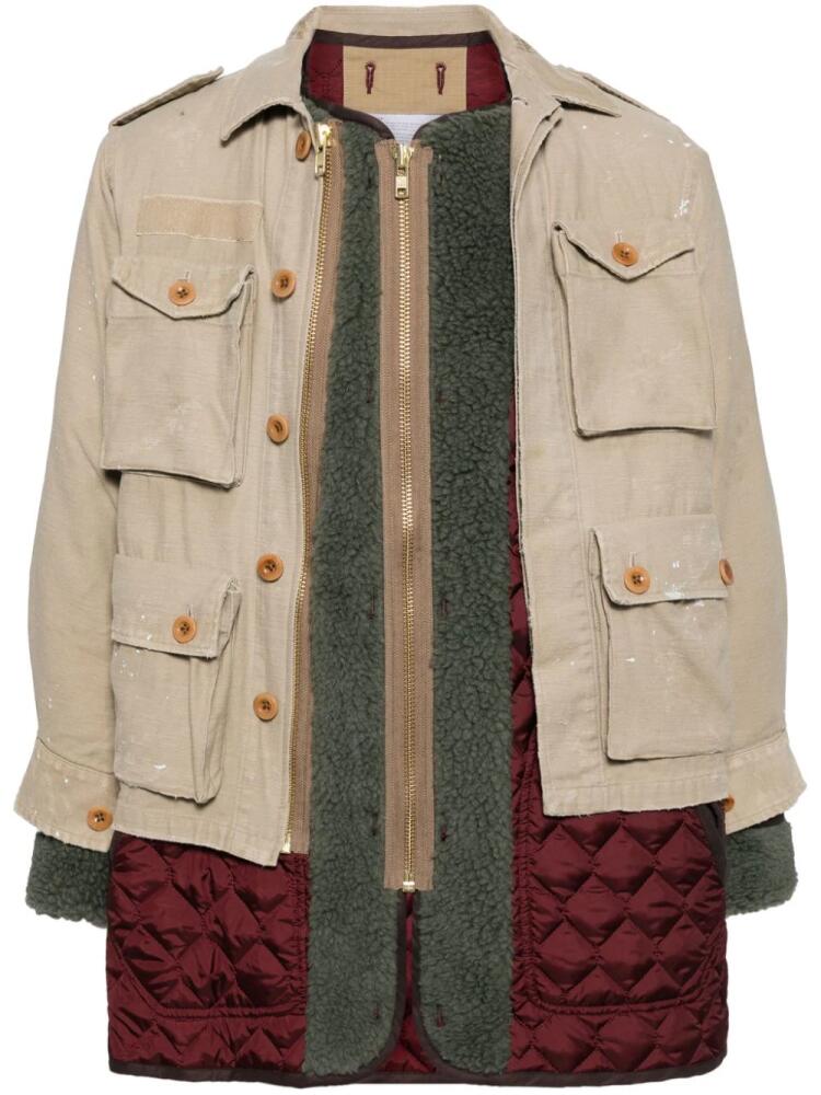 Kolor patchwork jacket - Neutrals Cover