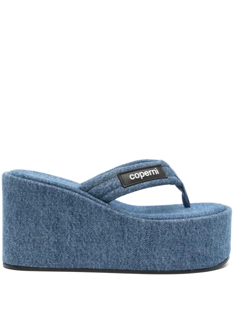 Coperni denim 100mm wedge sandals - Blue Cover