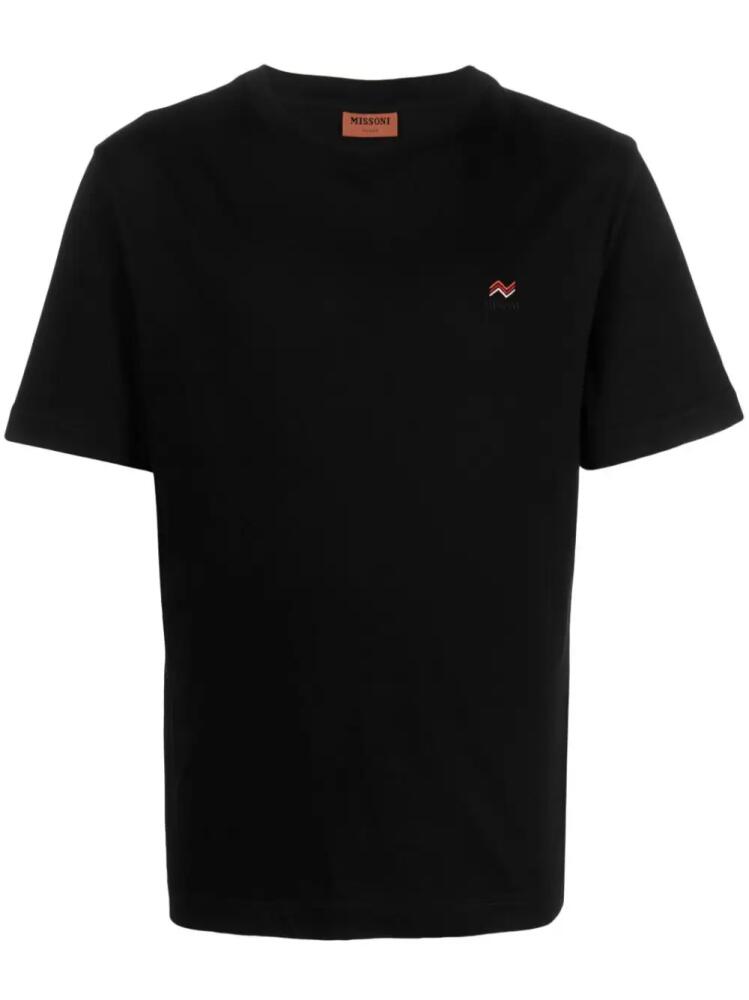 Missoni logo-embroidered cotton T-shirt - Black Cover