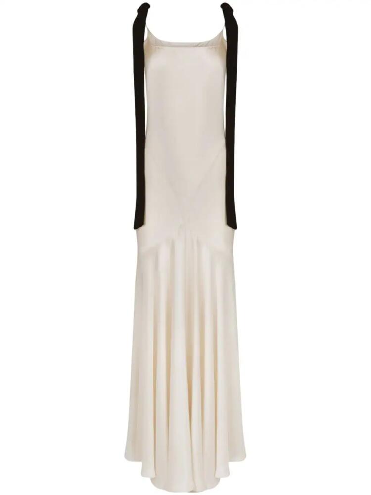 Nina Ricci bow-detail satin gown - Neutrals Cover