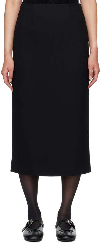 SHUSHU/TONG Black Straight Fit Midi Skirt Cover