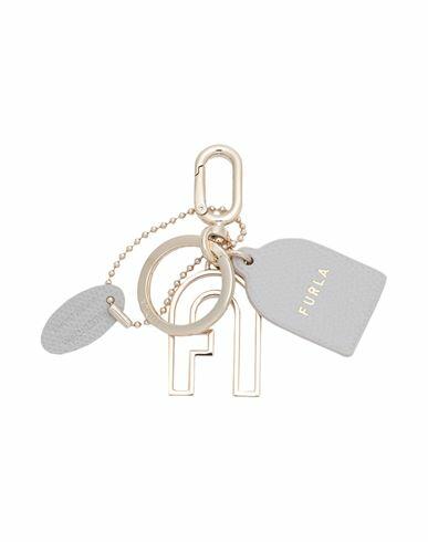 Furla Venus Keyring Arch Woman Key ring Light grey Metal, Soft Leather Cover