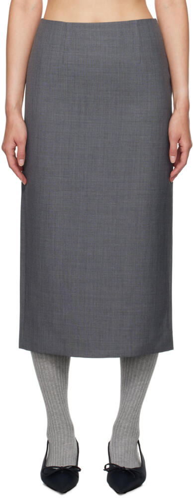 SHUSHU/TONG Gray Straight Fit Midi Skirt Cover