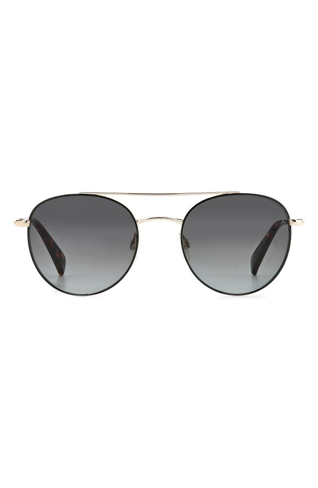 rag & bone 51mm Round Sunglasses in Black/Grey Shaded Cover