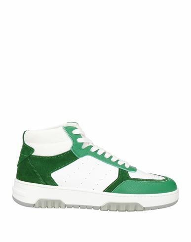 Pollini Man Sneakers Green Leather Cover