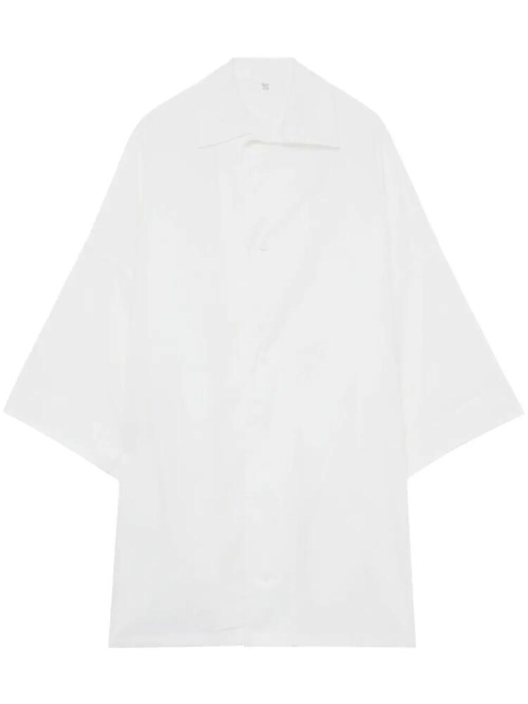 Y's long-sleeve cotton mini shirtdress - White Cover