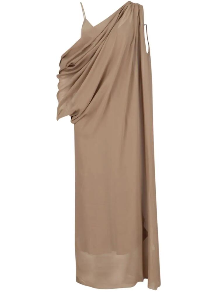 KHAITE Taj midi dress - Neutrals Cover