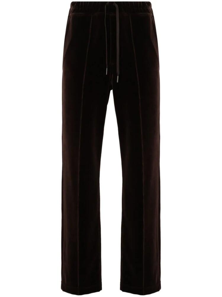 TOM FORD straight-leg velour track pants - Brown Cover