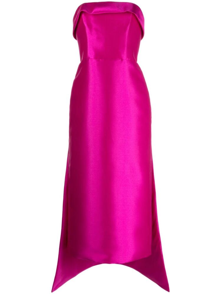 Amsale Mikado strapless midi dress - Purple Cover