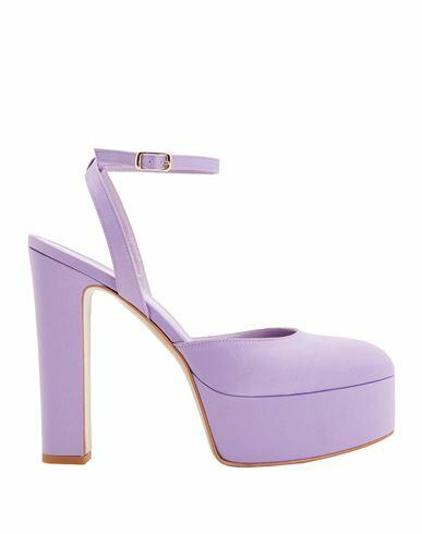 8 By Yoox Satin Platform Slingback Pump Woman Pumps Lilac Textile fibers Cover