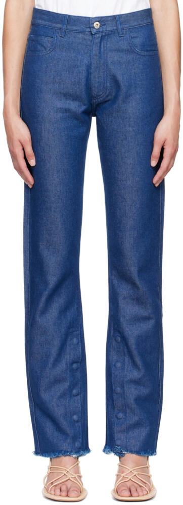 Marques Almeida Navy Slanted Jeans Cover