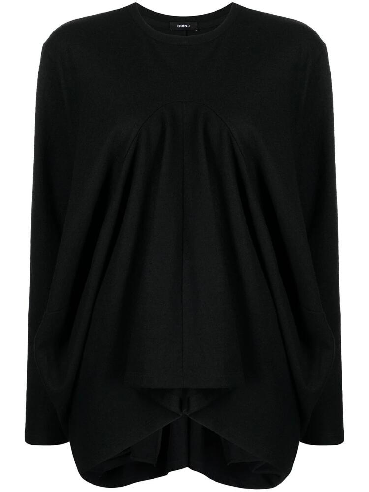 Goen.J structured draped jersey top - Black Cover