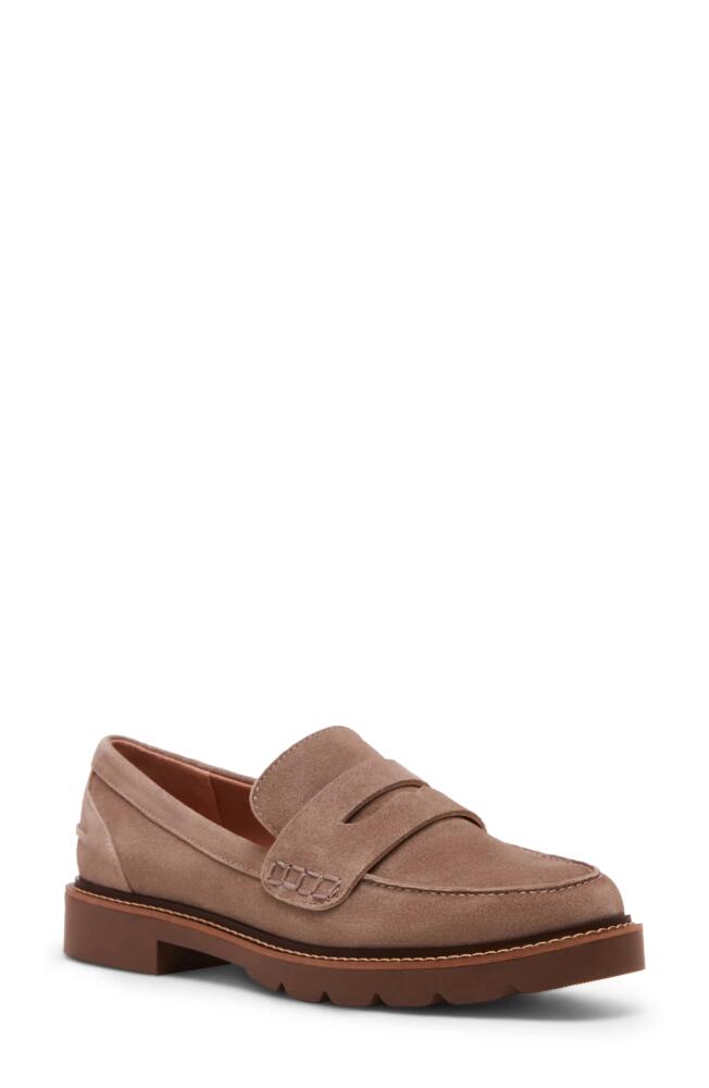 Blondo Waterproof Penny Loafer in Taupe Suede Cover