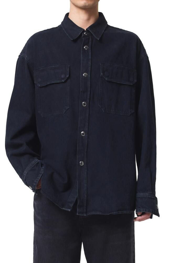 AGOLDE Camryn Denim Shirt Jacket in Crushed Cover