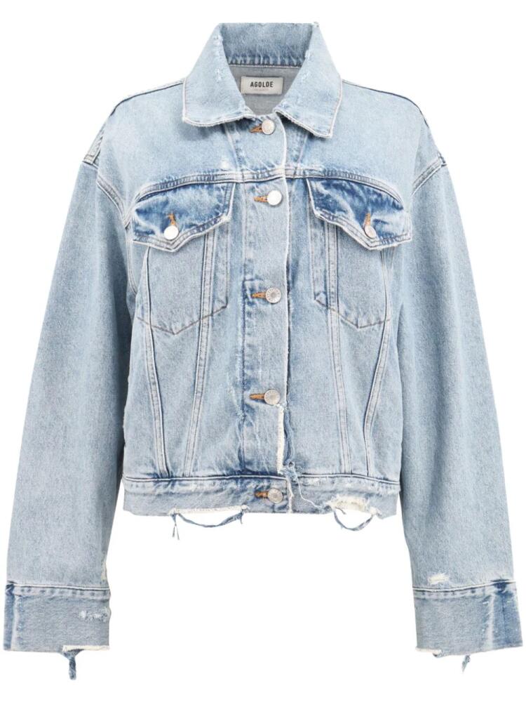 AGOLDE Martika distressed-effect denim jacket - Blue Cover