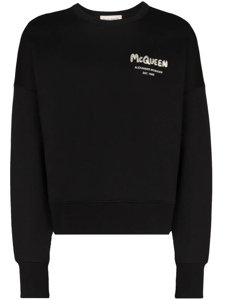 Alexander McQueen graffiti-print sweatshirt - Black Cover