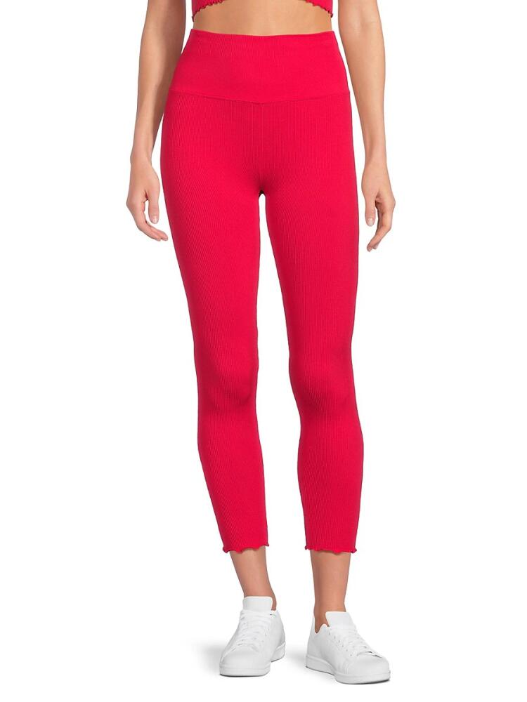 Spiritual Gangster Women's Love Sculpt Ribbed Leggings - Red Cover