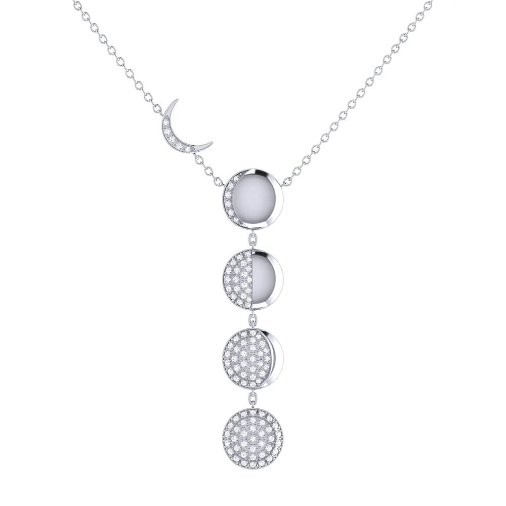 LuvMyJewelry Moon Transformation Sterling Silver Diamond Necklace Cover