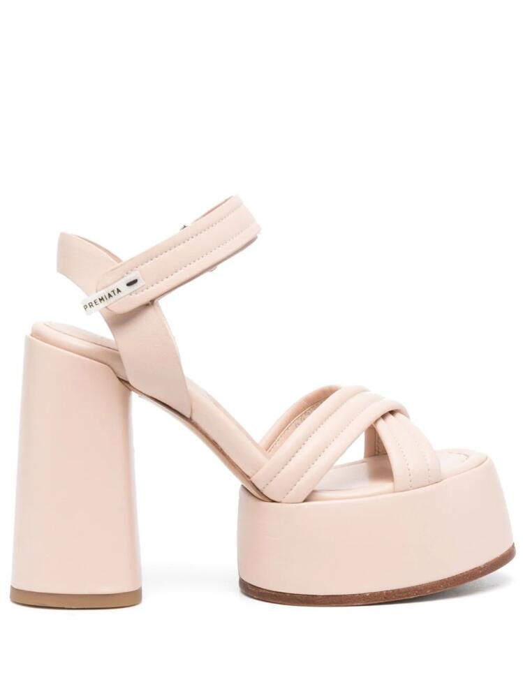 Premiata crossover-strap leather platform sandals - Neutrals Cover