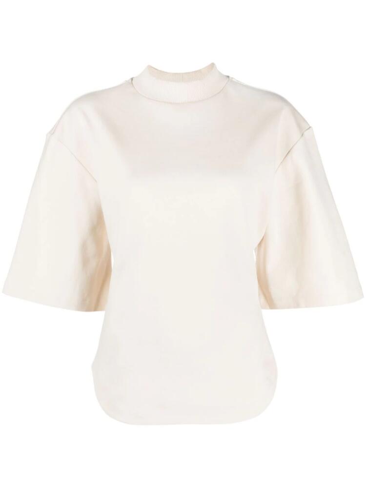 The Attico open-back cotton T-shirt - Neutrals Cover