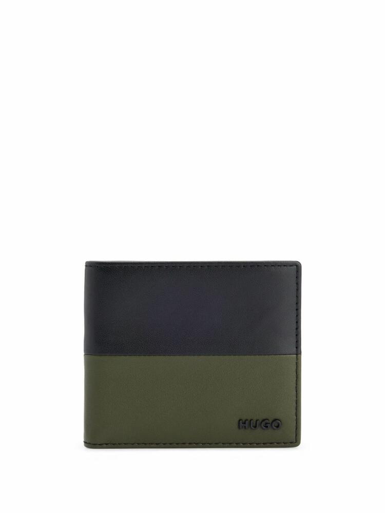 HUGO embossed-logo leather wallet - Green Cover