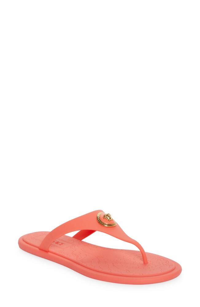 Versace Medusa Flip Flop in Coral/Versace Gold Cover