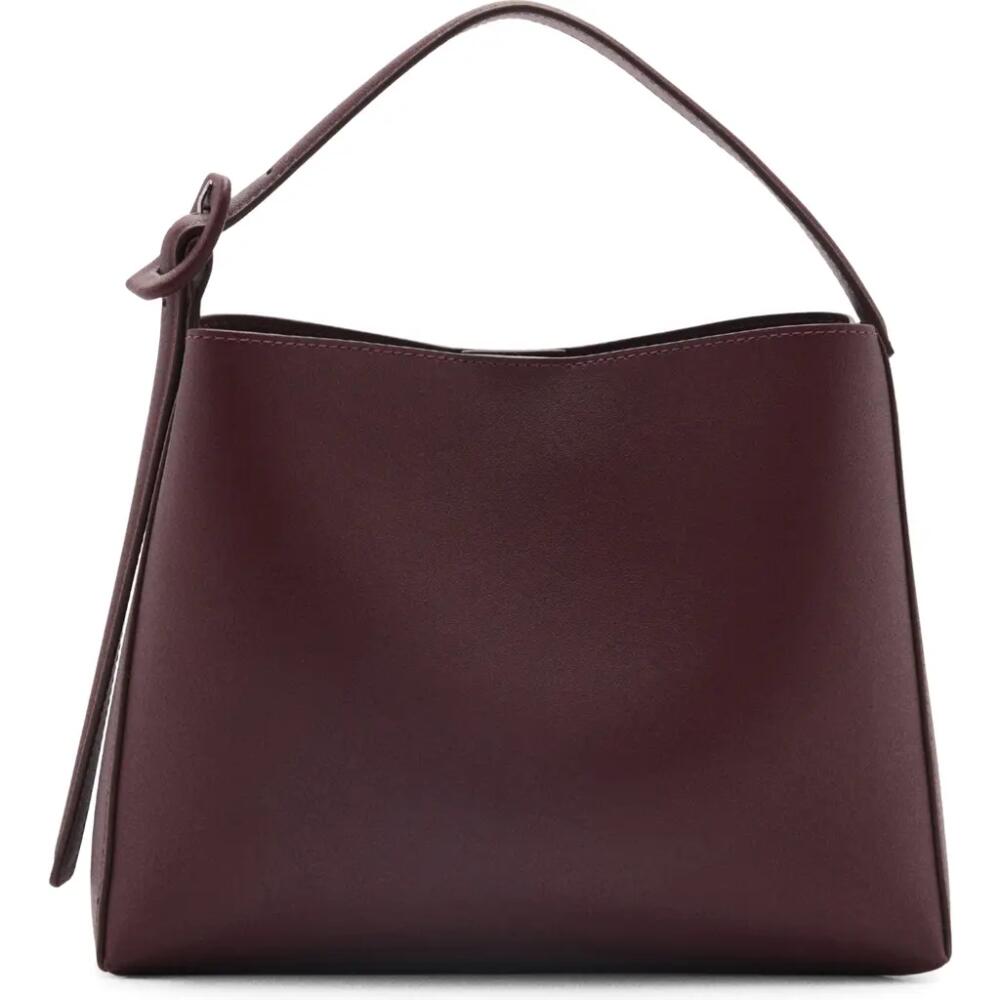 MANGO Faux Leather Shopper Tote in Burgundy Cover