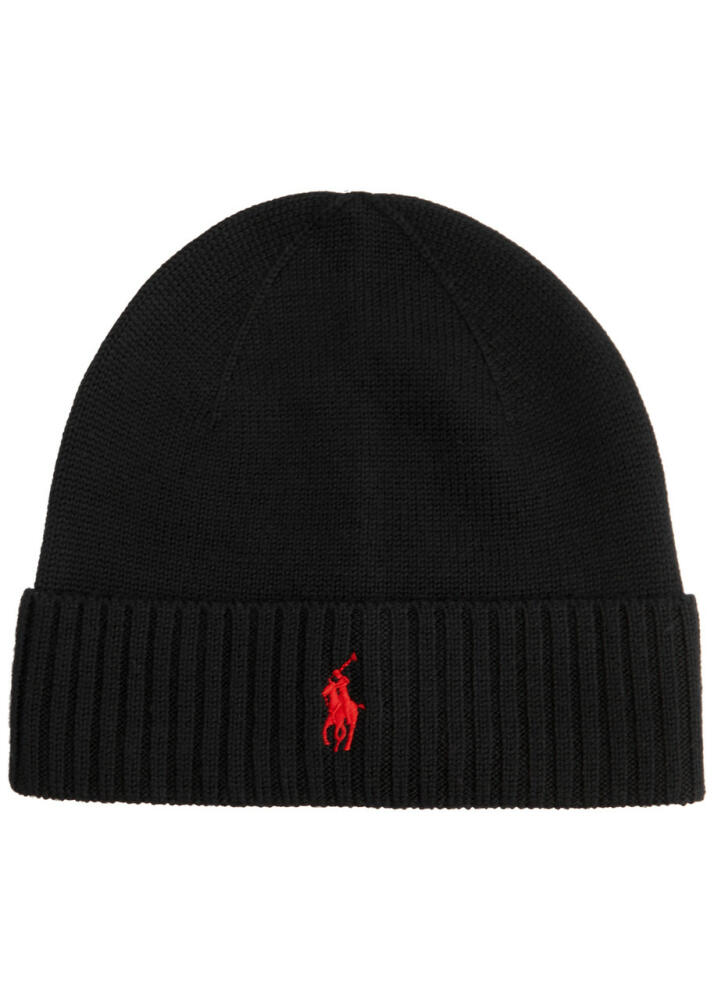 Polo Ralph Lauren Logo-embroidered Wool Beanie - Black Cover