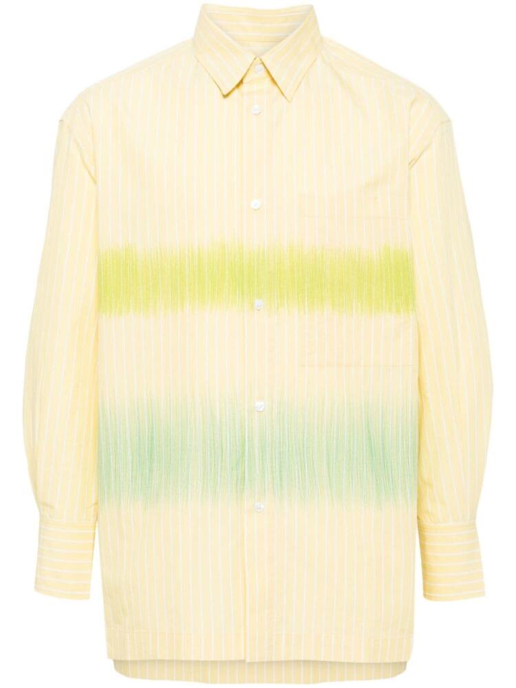 CROQUIS stripe-pattern cotton-blend shirt - Yellow Cover