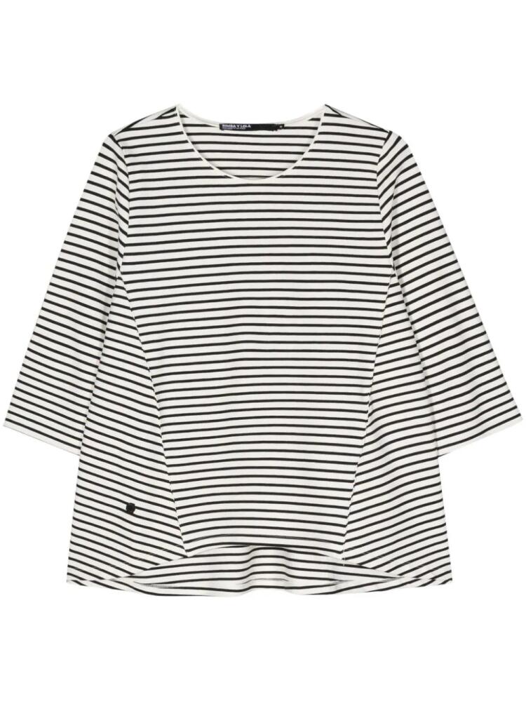 Bimba y Lola logo-plaque striped T-shirt - Black Cover