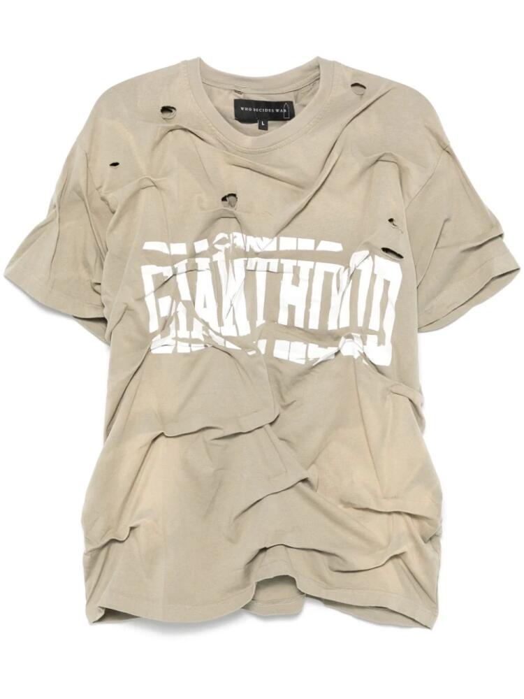 Who Decides War crinkled T-shirt - Neutrals Cover