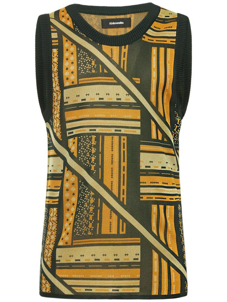 AHLUWALIA Jacquard Viscose Knit Tank Top Cover