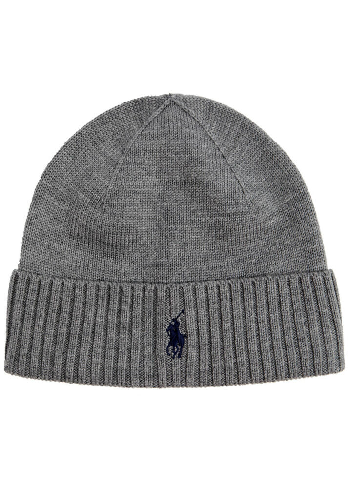 Polo Ralph Lauren Logo-embroidered Wool Beanie - Grey Cover