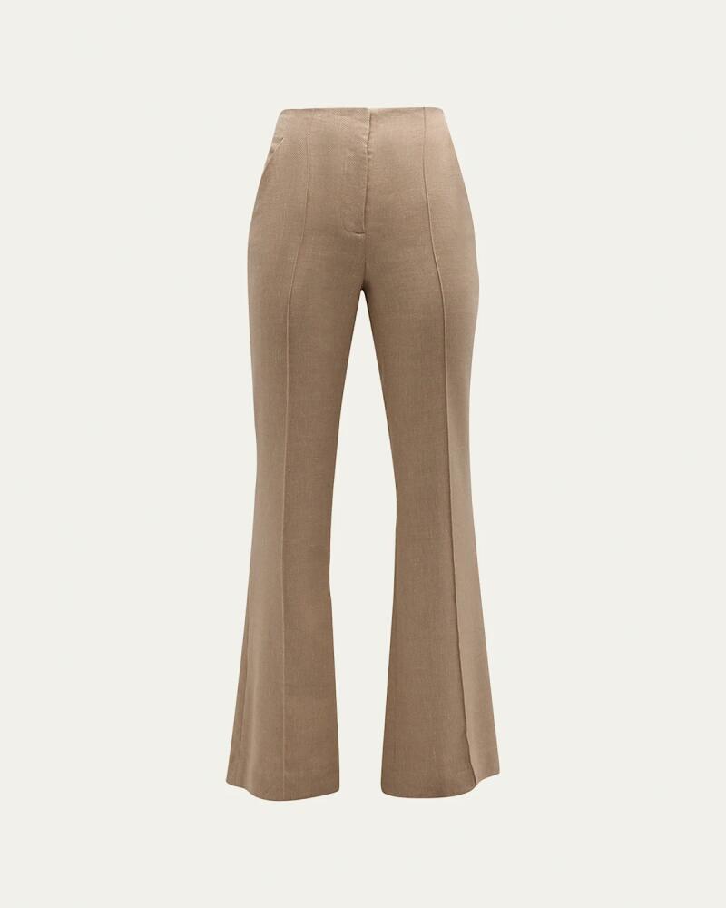 Veronica Beard Komi Pintuck Flare Pants Cover