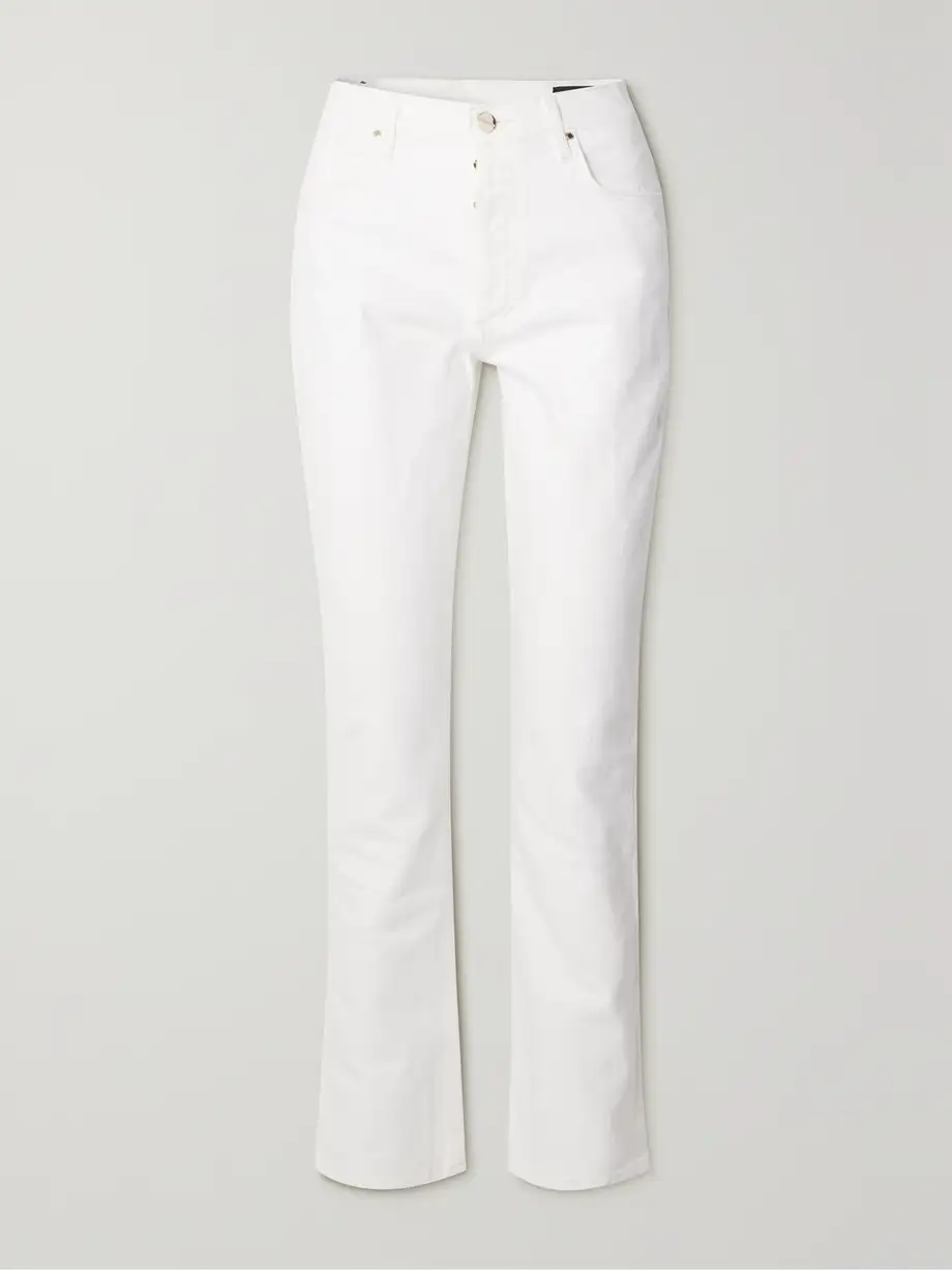 GOLDSIGN - The Morgan High-rise Slim-leg Jeans - White Cover